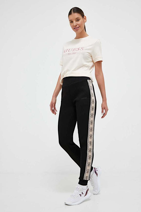 Pantaloni Bande Logo Britney-guess-Nero-Donna-V2yb15kb3p2 jblk-