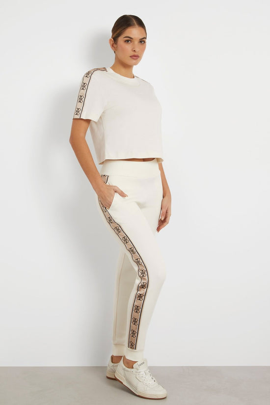 Pantaloni Bande Logo Britney-guess-Bianco-Donna-V2yb15kb3p2 g6k5-