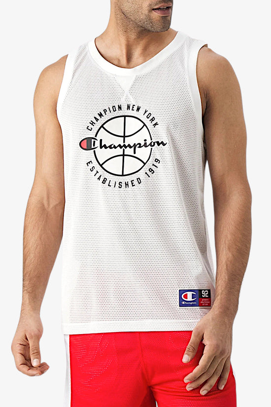 Canotta Basket In Mesh-champion-Bianco-Uomo-219796 ww033-
