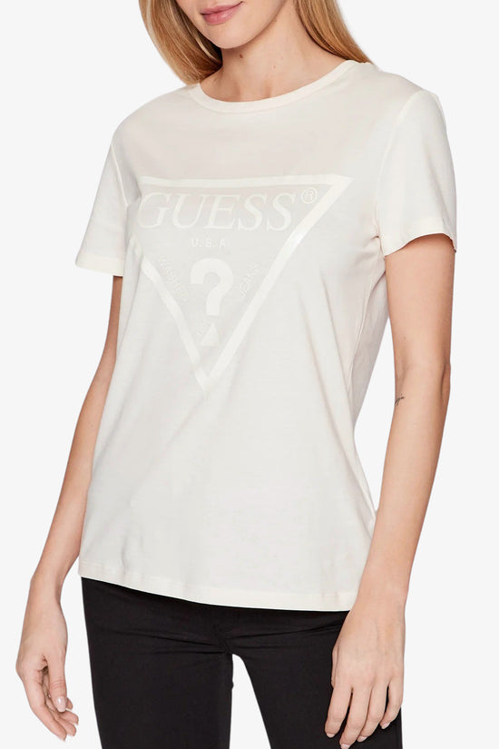 T-Shirt Maniche Corte Big Logo Adele-guess-Beige-Donna-V2yi07k8hm0 g6k5-