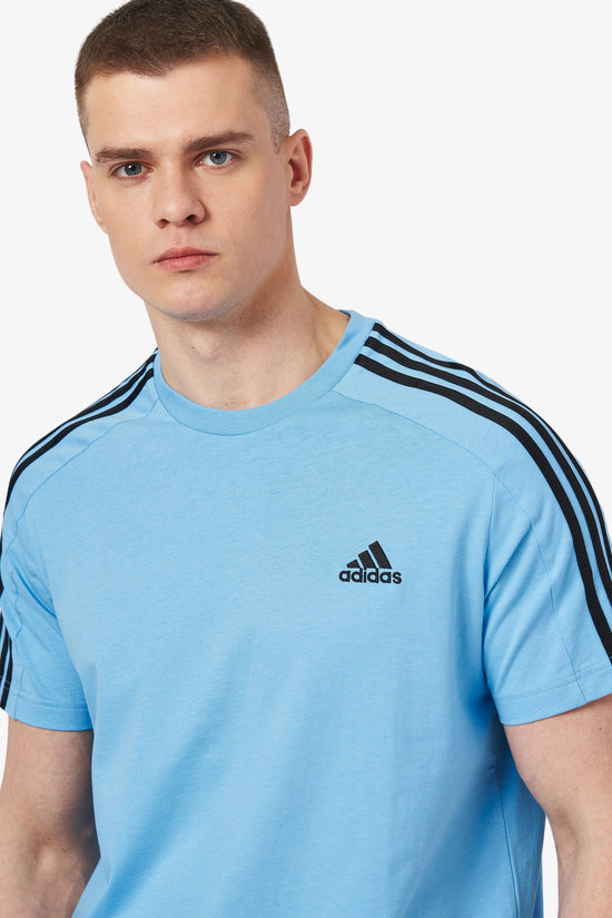 T-Shirt Maniche Corte Essentials 3-Stripes-adidas performance-Blu-Uomo-Is1338-