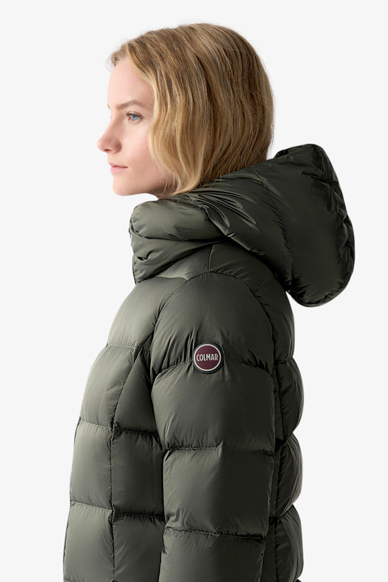 Piumino Lungo Full Zip Con Cappuccio-colmar-Verde-Donna-2221 2yo 98-