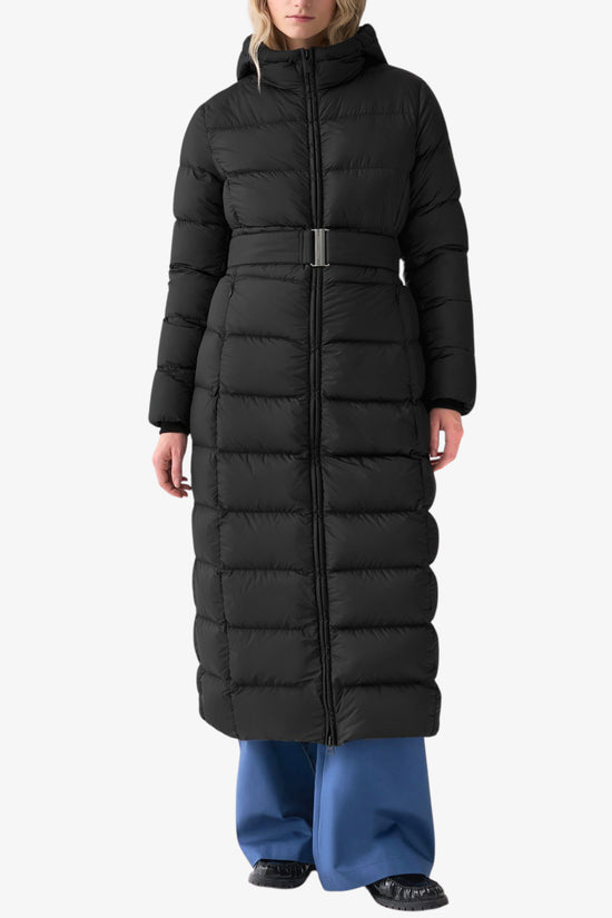 Piumino Lungo Full Zip Con Cappuccio Opaco Con Cintura-colmar-Nero-Donna-2242 2xx 99-