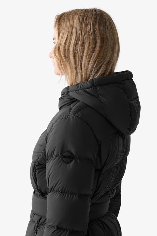 Piumino Lungo Full Zip Con Cappuccio Opaco Con Cintura-colmar-Nero-Donna-2242 2xx 99-