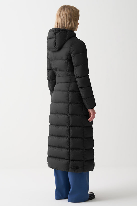 Piumino Lungo Full Zip Con Cappuccio Opaco Con Cintura-colmar-Nero-Donna-2242 2xx 99-