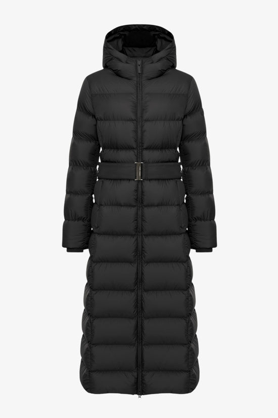 Piumino Lungo Full Zip Con Cappuccio Opaco Con Cintura-colmar-Nero-Donna-2242 2xx 99-