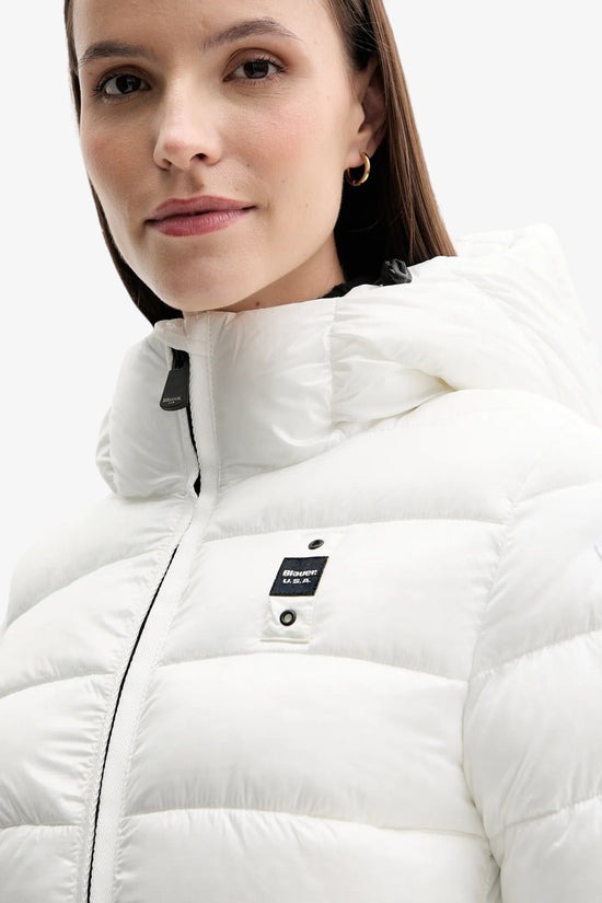 Piumino Full Zip Con Cappuccio Caroll-blauer-Bianco-Donna-25wbldc02072 006648 100bi-