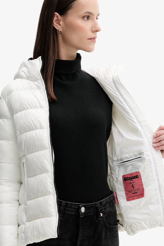 Piumino Full Zip Con Cappuccio Caroll-blauer-Bianco-Donna-25wbldc02072 006648 100bi-