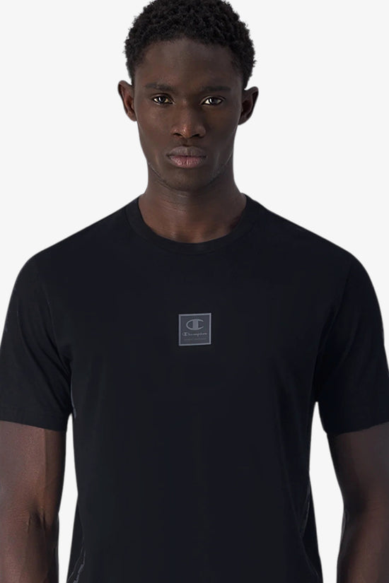 T-Shirt Maniche Corte Con Bande Logo Sui Fianchi-champion-Nero-Uomo-219775 kk001-