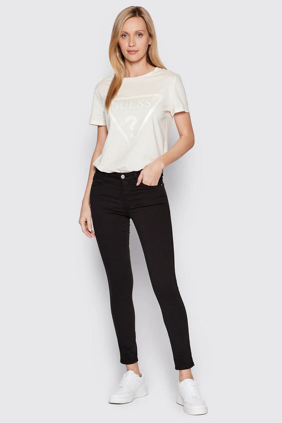 T-Shirt Maniche Corte Big Logo Adele-guess-Beige-Donna-V2yi07k8hm0 g6k5-
