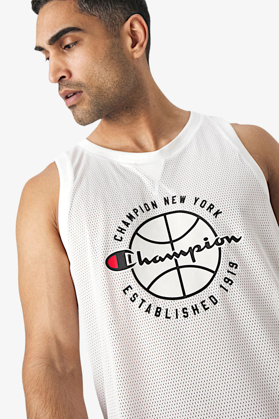 Canotta Basket In Mesh-champion-Bianco-Uomo-219796 ww033-