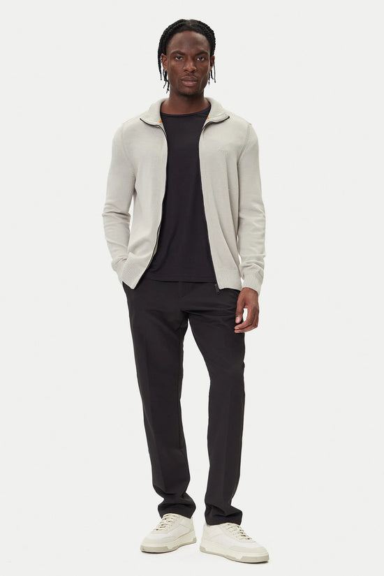 Cardigan Full Zip In Misto Lana Con Logo Ricamato-boss-Beige-Uomo-50501750 271-