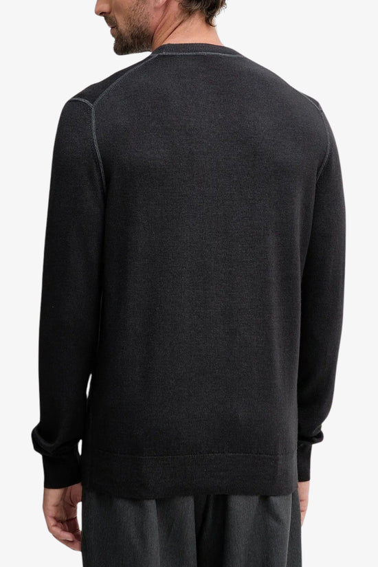 Maglione Girocollo Tinto In Capo In Lana Vergine-boss-Nero-Uomo-50550534 001-