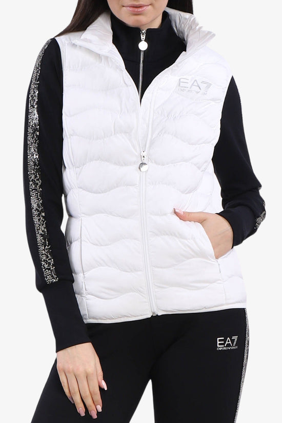 Gilet Piumino Full Zip Core Lady Packable-emporio armani ea7-Bianco-Donna-8ntq08 tnf8z 1100-