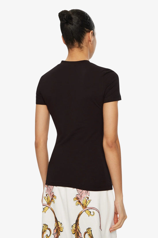 T-Shirt Maniche Corte V-Emblem-versace jeans couture-Nero-Donna-78haht00 cj03 g89-