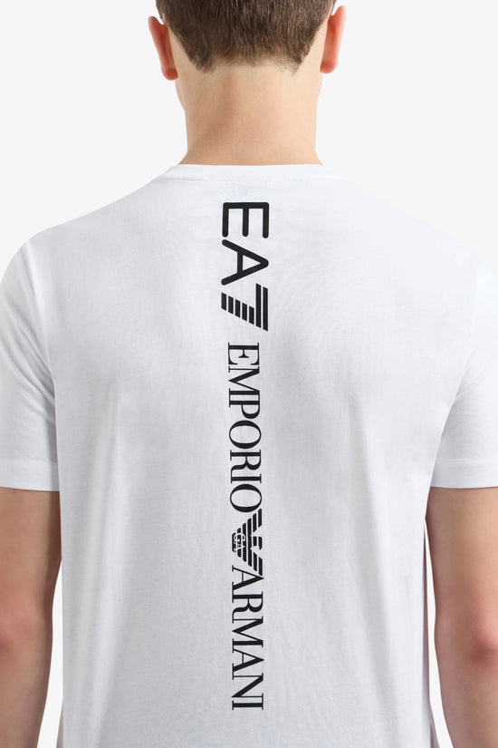 T-Shirt Maniche Corte Stampa Logo Series Sul Retro-emporio armani ea7-Bianco-Uomo-7m000567 af10375 m0003-