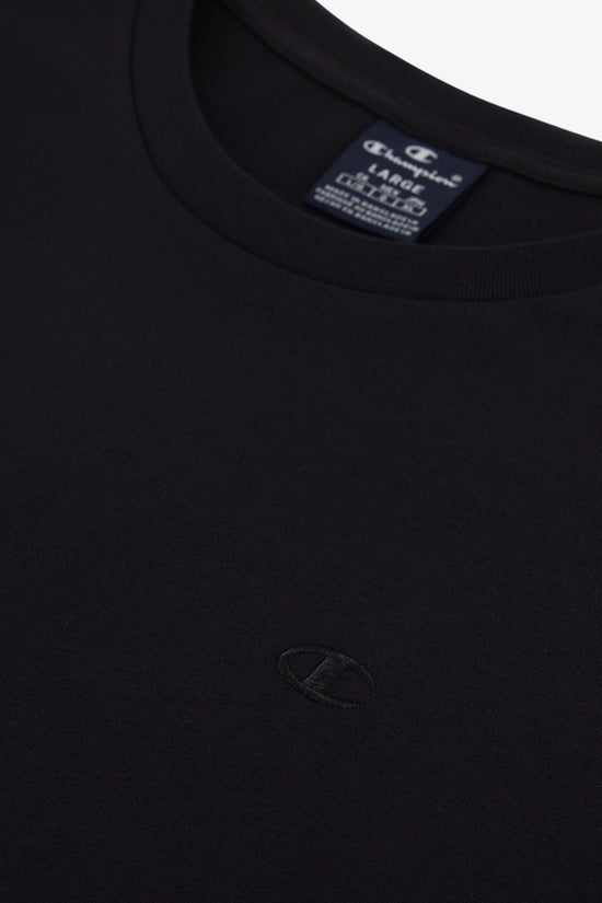 T-Shirt Maniche Corte C Logo Ricamato-champion-Nero-Uomo-219874 kk001-