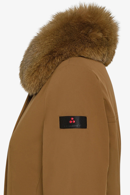 Giubbotto Full Zip Con Collo Bordato Pelliccia Demot Kl Fur-peuterey-Marrone-Donna-Ped4444 01191510 894-