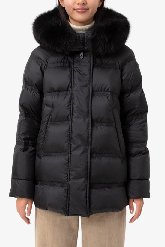 Piumino Full Zip Con Cappuccio Bordo Pelliccia Takan Mqn 04 Fur-peuterey-Nero-Donna-Ped5439 01181967 ner-