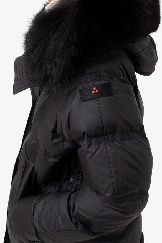 Piumino Full Zip Con Cappuccio Bordo Pelliccia Takan Mqn 04 Fur-peuterey-Nero-Donna-Ped5439 01181967 ner-