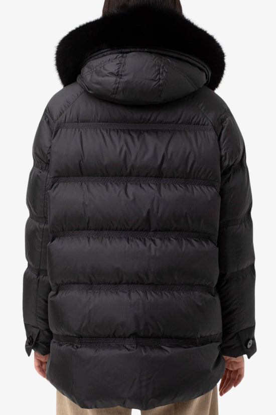 Piumino Full Zip Con Cappuccio Bordo Pelliccia Takan Mqn 04 Fur-peuterey-Nero-Donna-Ped5439 01181967 ner-