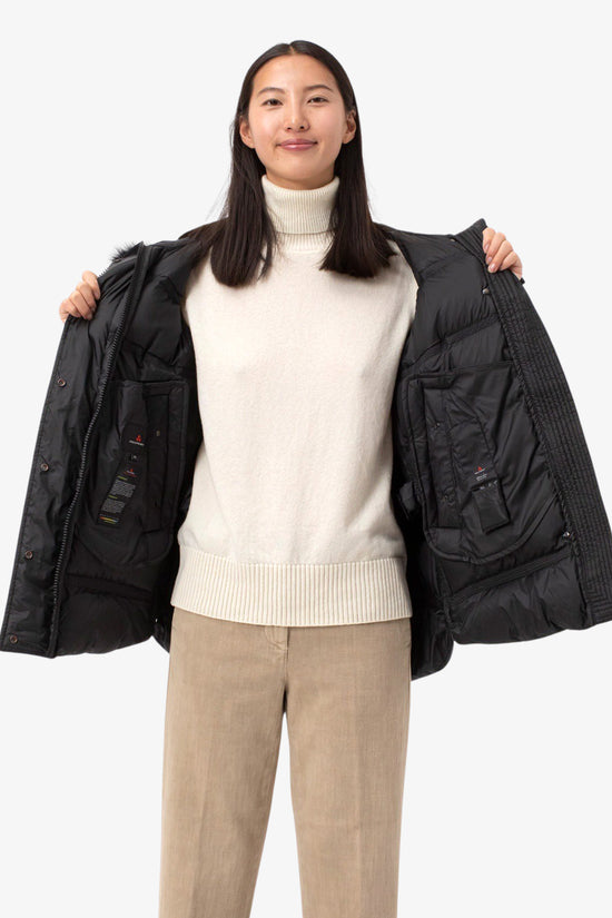 Piumino Full Zip Con Cappuccio Bordo Pelliccia Takan Mqn 04 Fur-peuterey-Nero-Donna-Ped5439 01181967 ner-