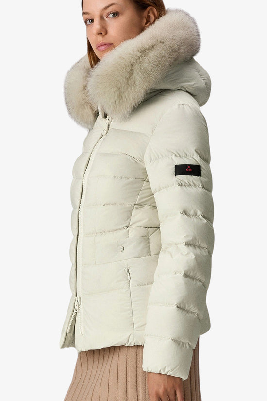 Piumino Full Zip Con Cappuccio Bordo Pelliccia Turmalet Ml 06 Fur-peuterey-Bianco-Donna-Ped5457 01190986 983-