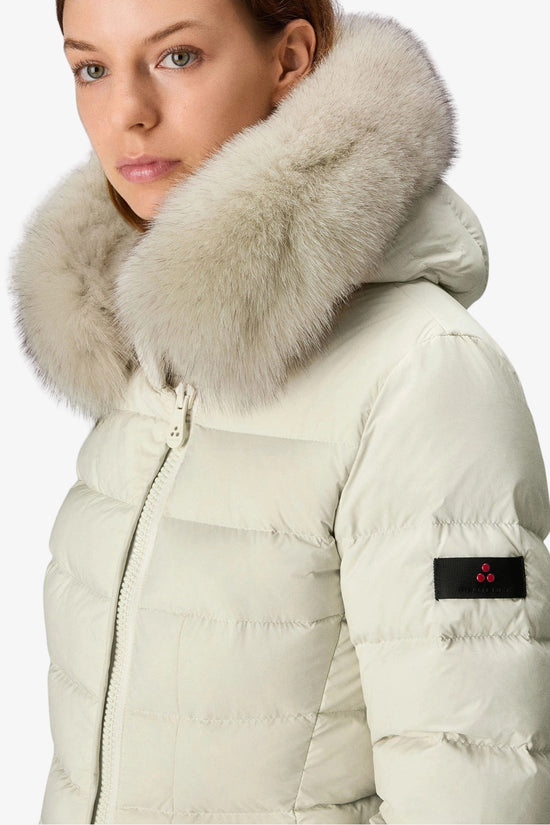 Piumino Full Zip Con Cappuccio Bordo Pelliccia Turmalet Ml 06 Fur-peuterey-Bianco-Donna-Ped5457 01190986 983-