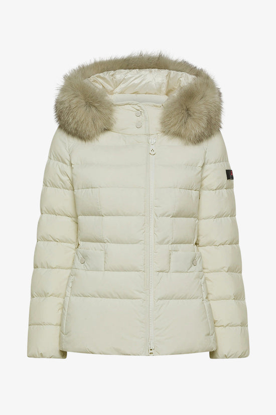 Piumino Full Zip Con Cappuccio Bordo Pelliccia Turmalet Ml 06 Fur-peuterey-Bianco-Donna-Ped5457 01190986 983-