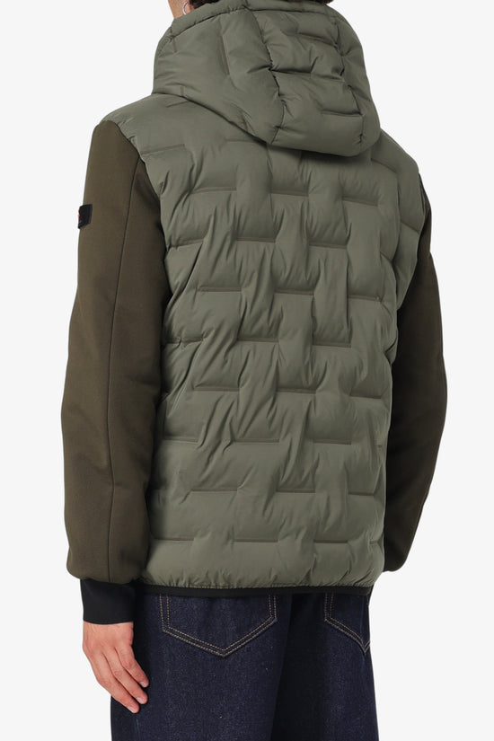 Piumino Full Zip Con Cappuccio Bimateriale Holzer Sjn Bmat-peuterey-Verde-Uomo-Peu5206 01191802 690-