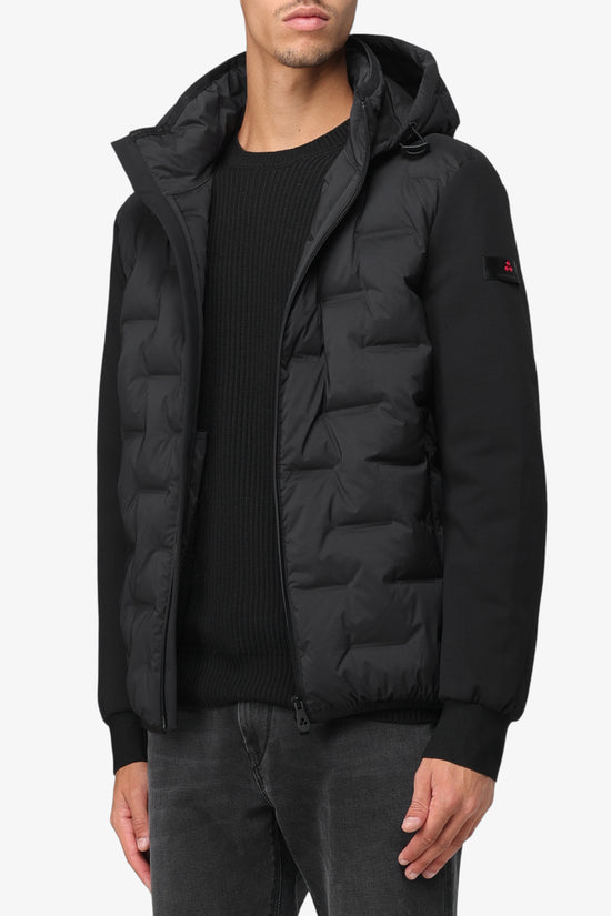 Piumino Full Zip Con Cappuccio Bimateriale Holzer Sjn Bmat-peuterey-Nero-Uomo-Peu5206 01191802 ner-