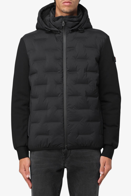 Piumino Full Zip Con Cappuccio Bimateriale Holzer Sjn Bmat-peuterey-Nero-Uomo-Peu5206 01191802 ner-
