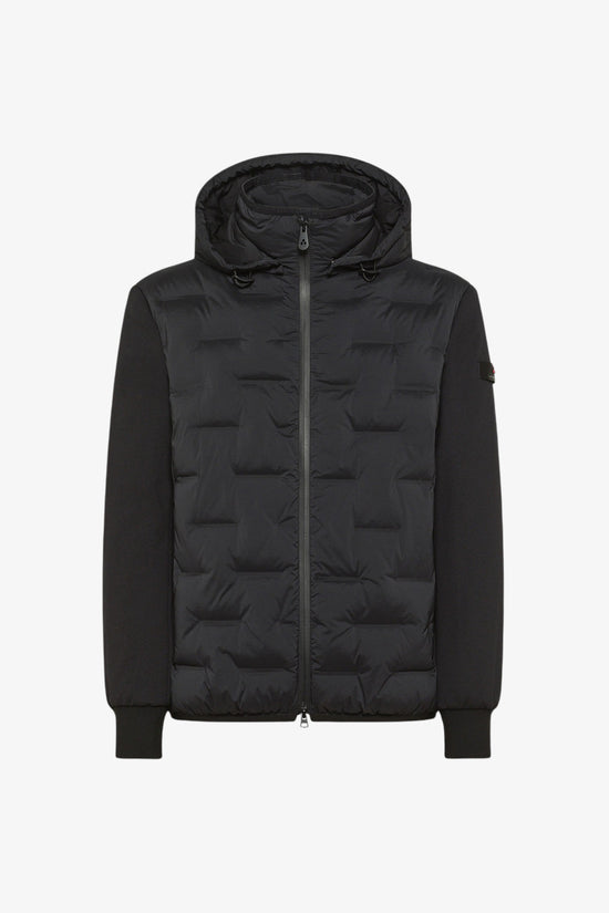 Piumino Full Zip Con Cappuccio Bimateriale Holzer Sjn Bmat-peuterey-Nero-Uomo-Peu5206 01191802 ner-