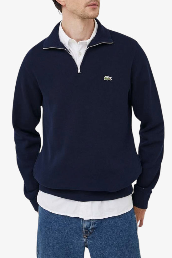 Felpa Interlock 1/2 Zip Con Collo Alto-lacoste-Blu-Uomo-Sh1927 00 166-