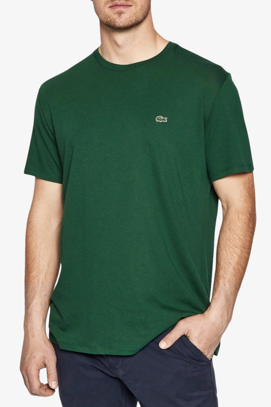 T-Shirt Maniche Corte In Cotone Pima-lacoste-Verde-Uomo-Th6709 00 132-