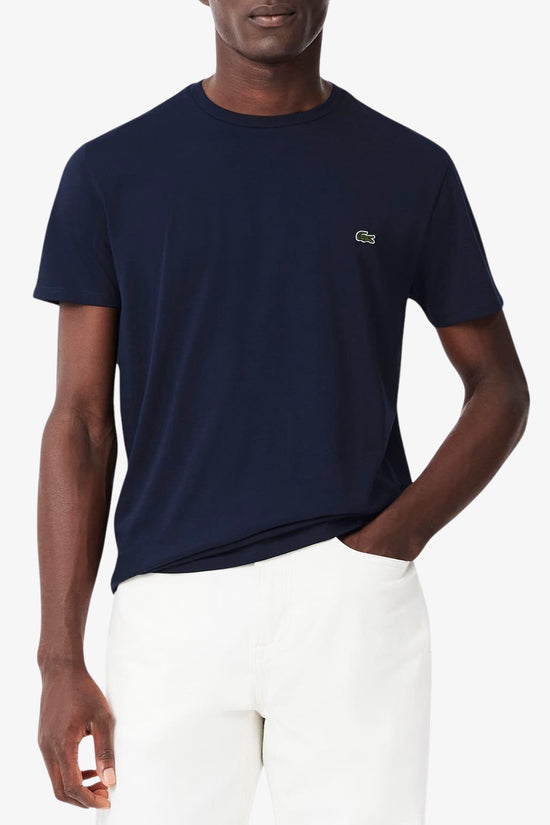 T-Shirt Maniche Corte In Cotone Pima-lacoste-Blu-Uomo-Th6709 00 166-