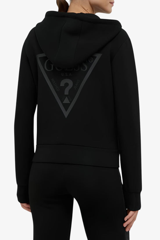 Felpa Full Zip Con Cappuccio Allie Scuba-guess-Nero-Donna-V3rq11k7uw2 jblk-