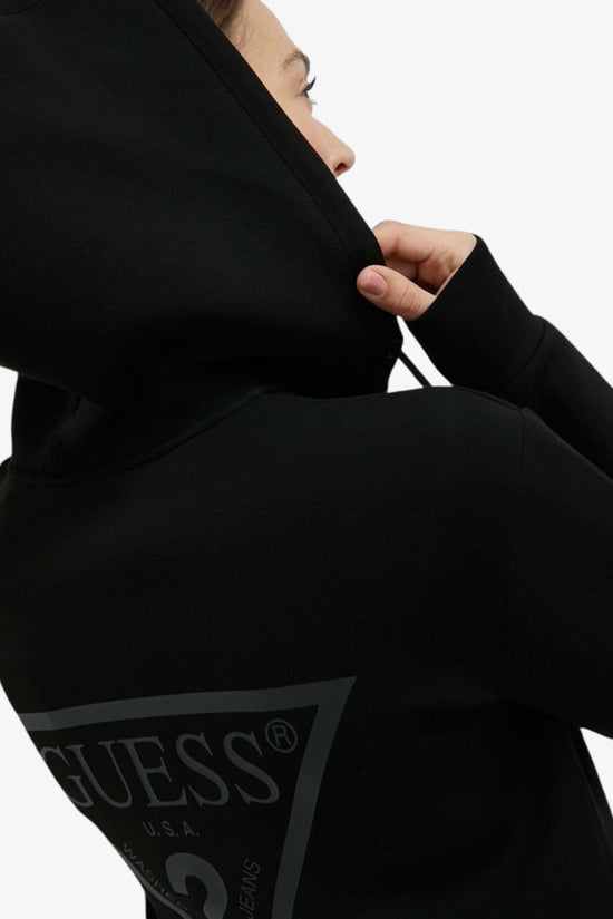 Felpa Full Zip Con Cappuccio Allie Scuba-guess-Nero-Donna-V3rq11k7uw2 jblk-