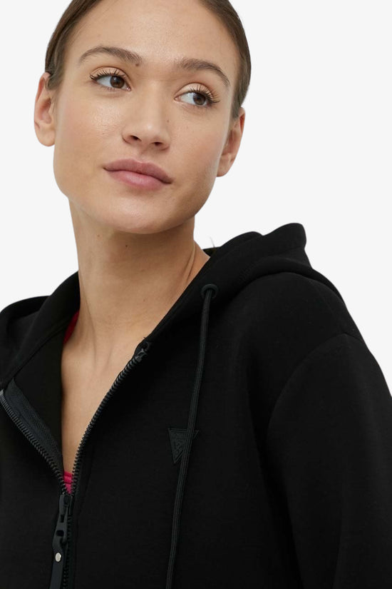 Felpa Full Zip Con Cappuccio Allie Scuba-guess-Nero-Donna-V3rq11k7uw2 jblk-