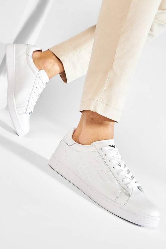 Scarpe Uomo New CC Con Logo Embossed-emporio armani ea7-Bianco-Uomo-X8x001 xcc51 00001-