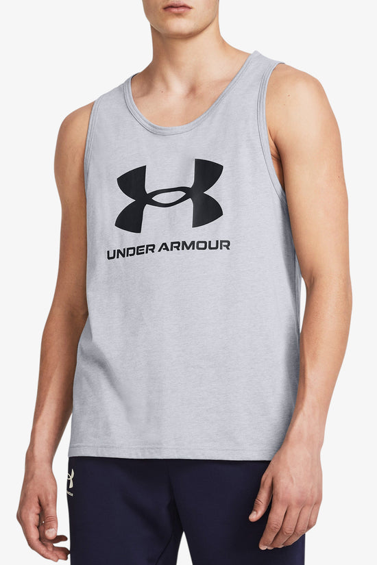 Canotta Sportstyle Logo-under armour-Grigio-Uomo-1382883 035-