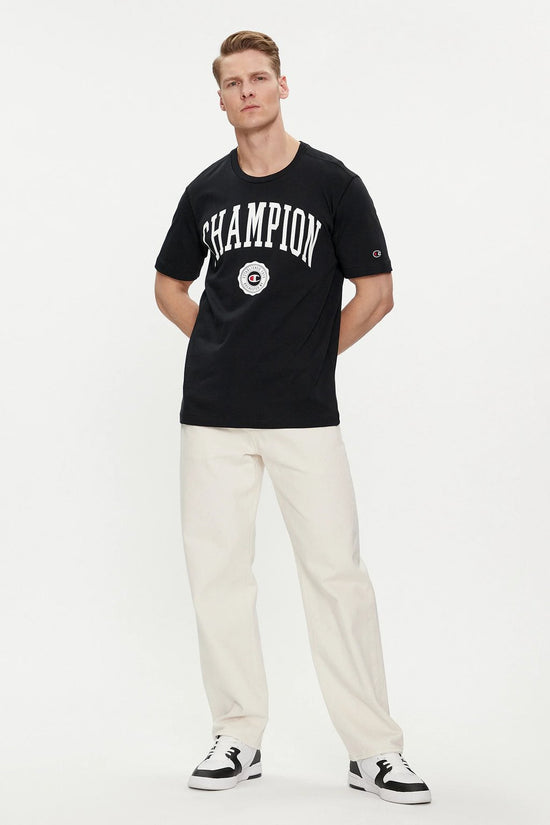 T-Shirt Maniche Corte Logo College-champion-Nero-Uomo-219852 kk001-