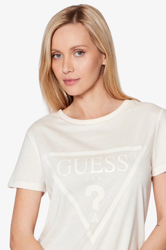 T-Shirt Maniche Corte Big Logo Adele-guess-Beige-Donna-V2yi07k8hm0 g6k5-