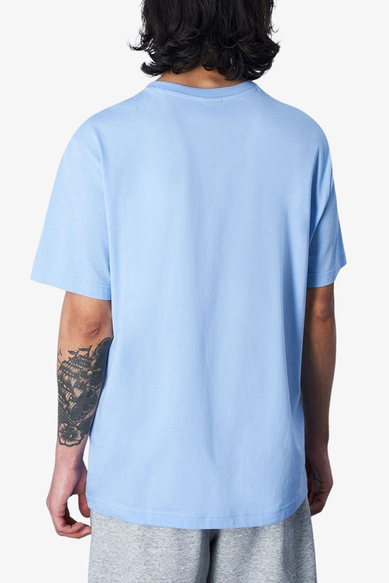 T-Shirt Maniche Corte C Logo Ricamato-champion-Blu-Uomo-219874 bs083-