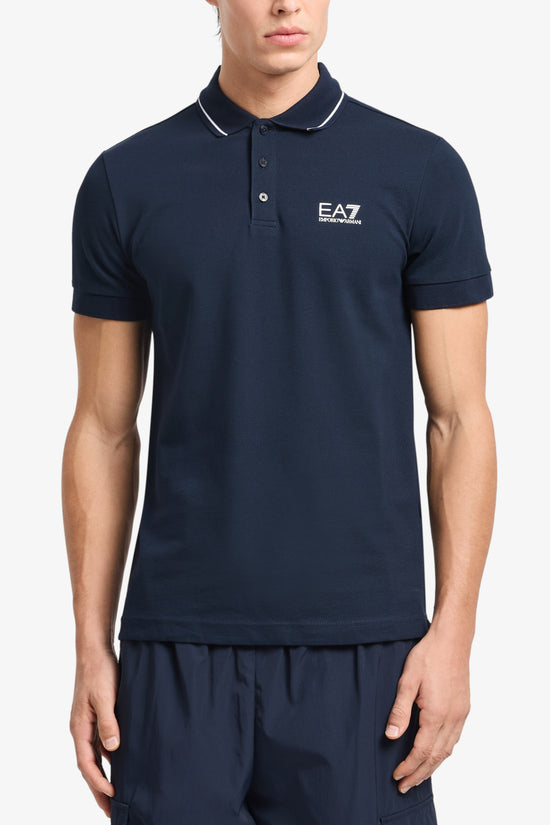 Polo Maniche Corte Core Identity In Piquet Stretch-emporio armani ea7-Blu-Uomo-8npf16 pjvuz 1562-