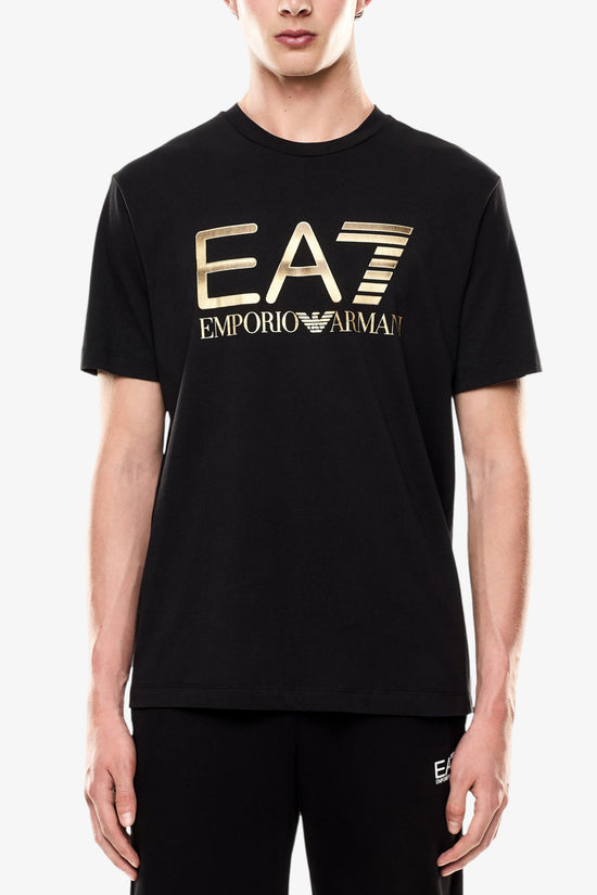 T-Shirt Maniche Corte Maxi Logo Series-emporio armani ea7-Nero-Uomo-7m001189 af17789 uc001-