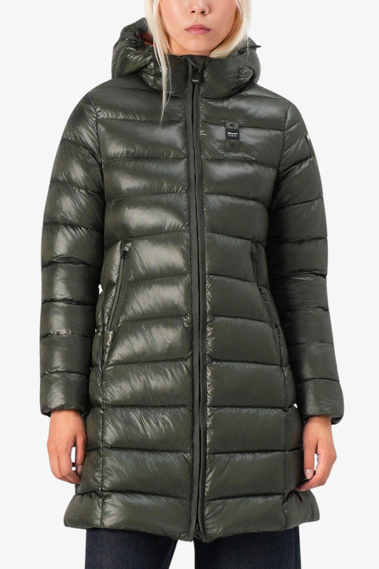 Piumino Lungo Full Zip Con Cappuccio Adelaide-blauer-Verde-Donna-25wbldk02069 006648 678ru-