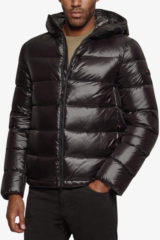 Piumino Full Zip Con Cappuccio In Nylon Lucido Honova Lks Linear 04-peuterey-Nero-Uomo-Peu5692 01181950 ner-