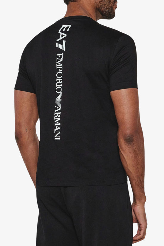 T-Shirt Maniche Corte Stampa Logo Series Sul Retro-emporio armani ea7-Nero-Uomo-7m000567 af10375 mc001-