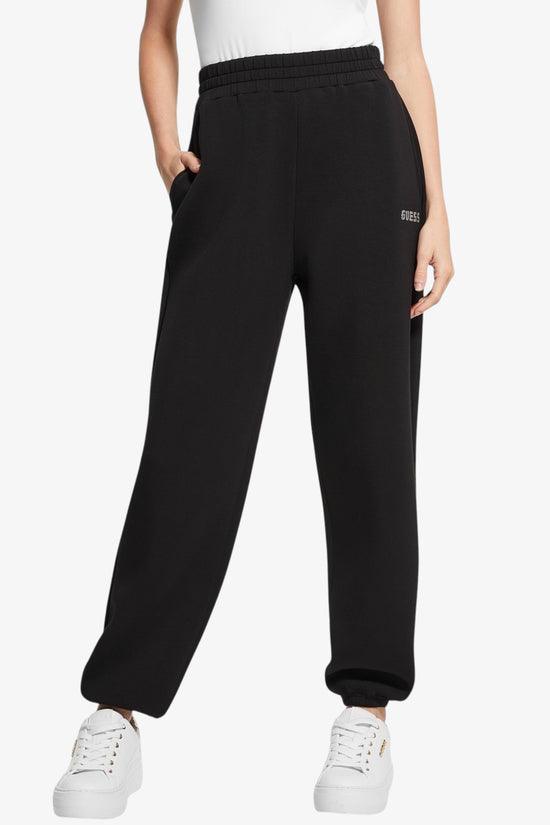 Pantaloni Logo Strass Cecilia Scuba-guess-Nero-Donna-V4bb13k7uw2 jblk-